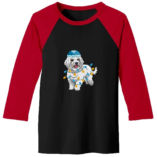 Bichon Pet Frise Mens Bichon Frise Dreidel Light Hanukkah Happy Chanukkah Idea Baseball Tees
