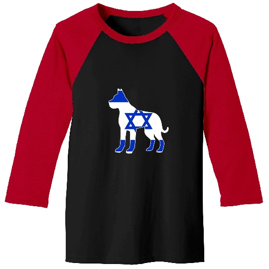 Boxer Pet Silhouette Flag of Israel Baseball Tees