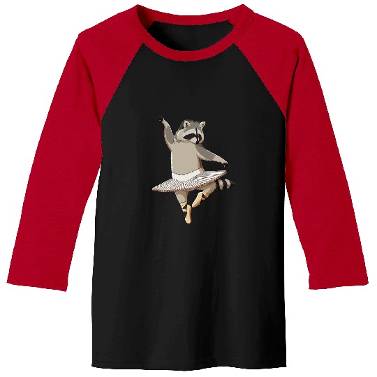 Funny Ballet Dancer Ballerina Raccoon Baseball Tees