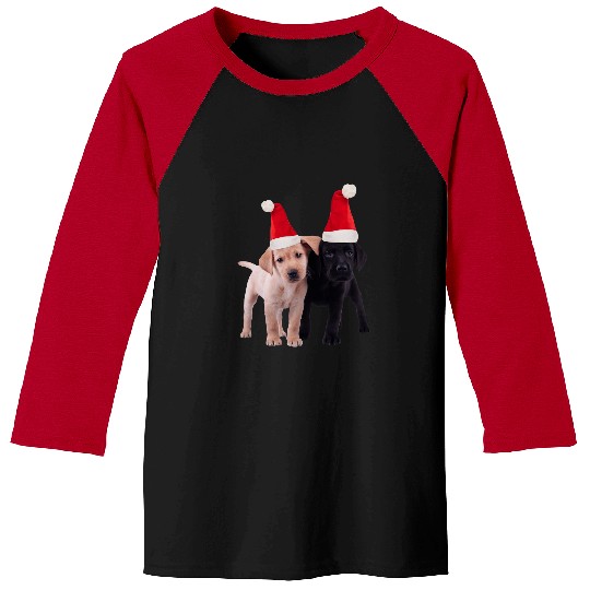 Labrador Pet Black Yellow Lab Puppies Santa Christmas Dog Baseball Tees