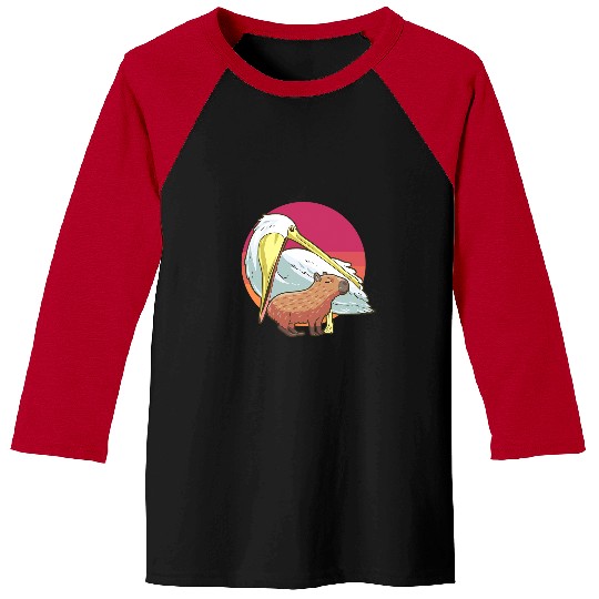 capybaras Mammal gifts Pelican Tries to Eat capybaras Funny Meme Baseball Tees