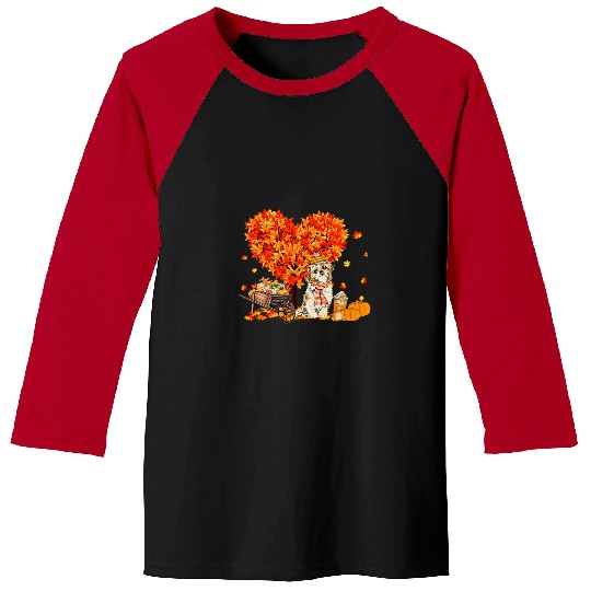 Shih Tzu Pet Autumn Tree Fall Leaves Pumpkin Dog Lover 34 Baseball Tees