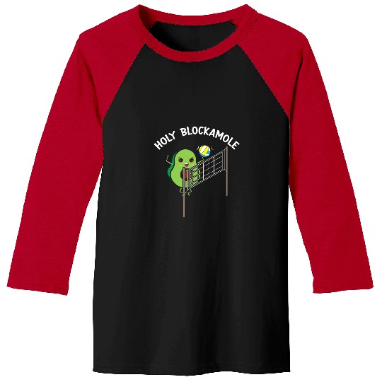 Sport Volleyball Holy Blockamole Volleyball Design Avocado Baseball Tees