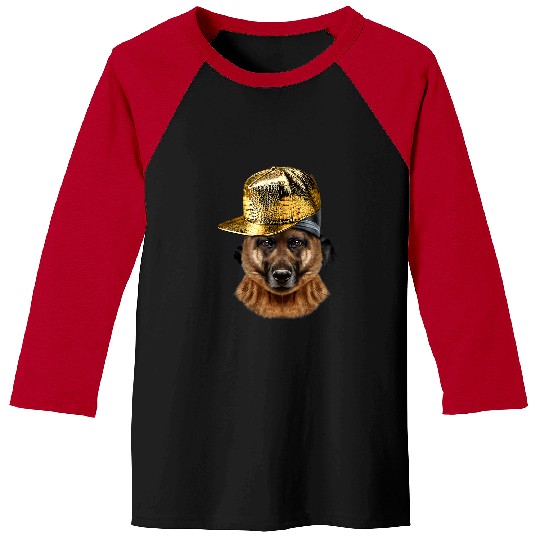 German Shepherd Pet in Hip Hop Rapper Cap Baseball Tees
