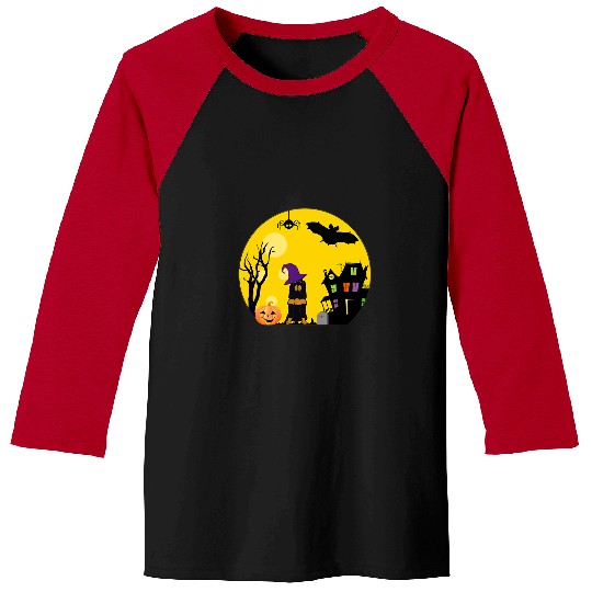 Gordon Setter Pet Halloween Costume Spooky Full Moon Baseball Tees