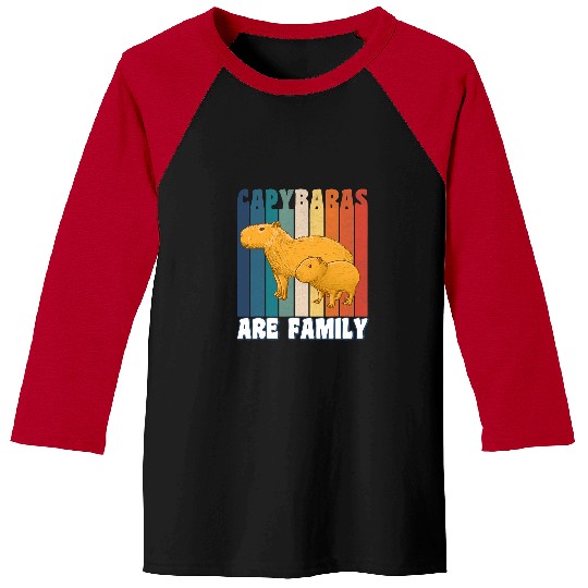 capybaras Mammal Happy capybaras are Family Colorful Retro Baseball Tees