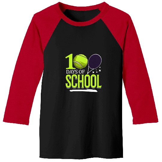 Sport Tennis 100 Days Of School Tennis Sports Game Athletic Player 1 Baseball Tees