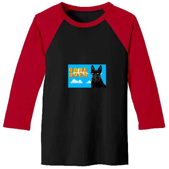 Scottish Terrier Pet 8Bit Game Over Baseball Tees