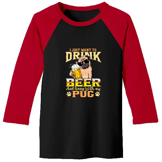 Pug Pet Beer Day Matching Tees For Women Men Adults Baseball Tees