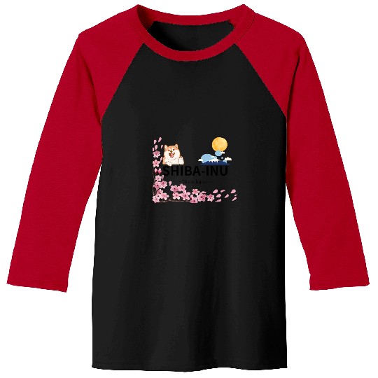 Shiba Inu and Japanese cherry blossoms are beautiful Baseball Tees