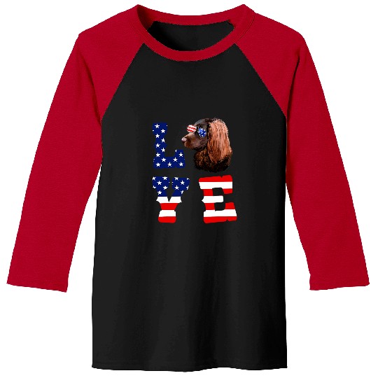 Boykin Spaniel Pet Dogs 365 Boykin Spaniel Love Dog American Flag USA Baseball Tees