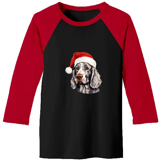 English Setter Pet English Setter Santa Hat Christmas Sweater Pet Dogs Baseball Tees
