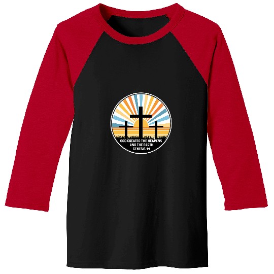Genesis 11 1 1 2God Jesus Religious Quote Christian Cross Baseball Tees
