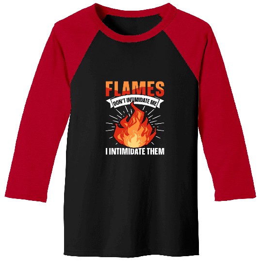 Firefighter Volunteer Fireman and Flames 2Firefighter Baseball Tees