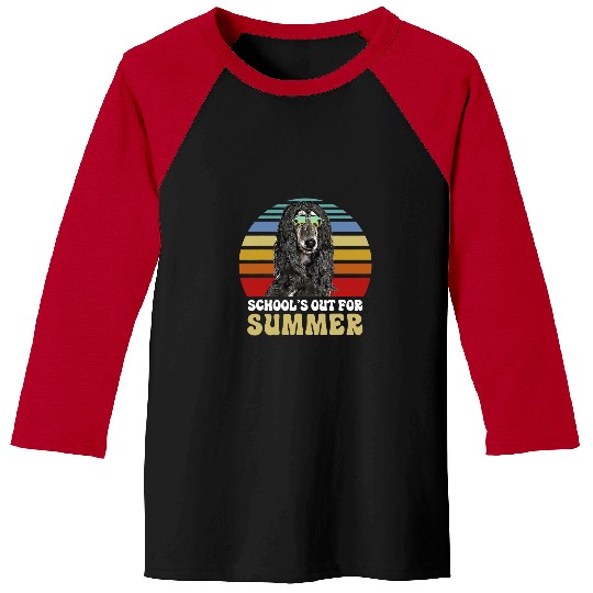 Schools Out for Summer Afghan Hound Dog Teacher Baseball Tees