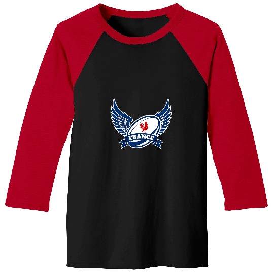 Sport Rugby French Rugby Ball With Wings France Rugby Baseball Tees