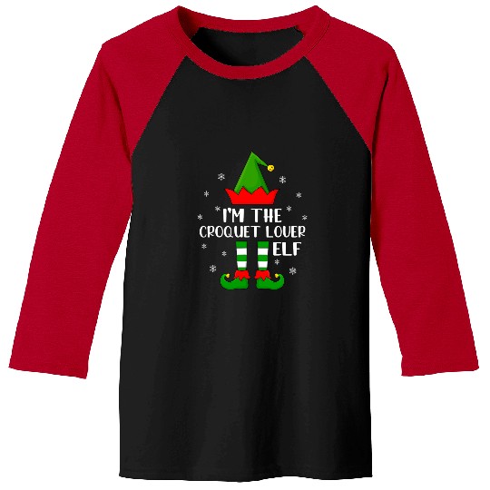 Sport Croquet Matching Family Funny Im The Croquet Lover Elf Christmas Baseball Tees