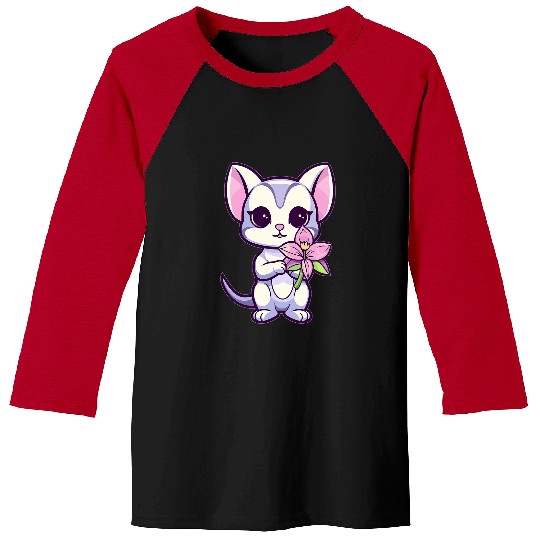 Cute Cat Florist Flower Lover Orchids Baseball Tees