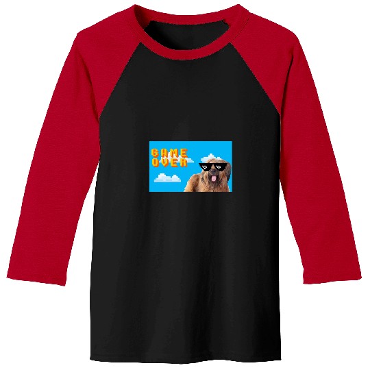 Briard Pet 8Bit Game Over Baseball Tees