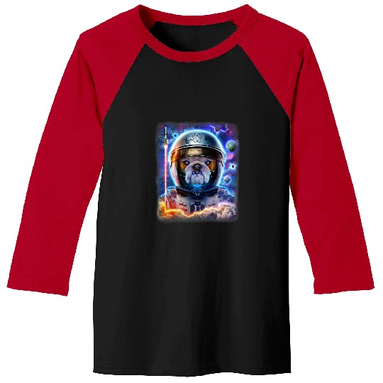 English Bulldog Pet Astronauts Bull Dog on Space Shuttle to Explore the Universe 1 Baseball Tees