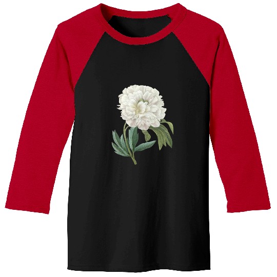 PierreJosephRedoute White Peony Paint Flower Gardener Baseball Tees