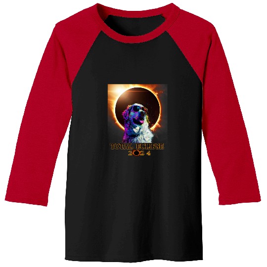 Pyrenees Pet Total Eclipse 40824 Great Pyrenees Dog With Glasses Baseball Tees