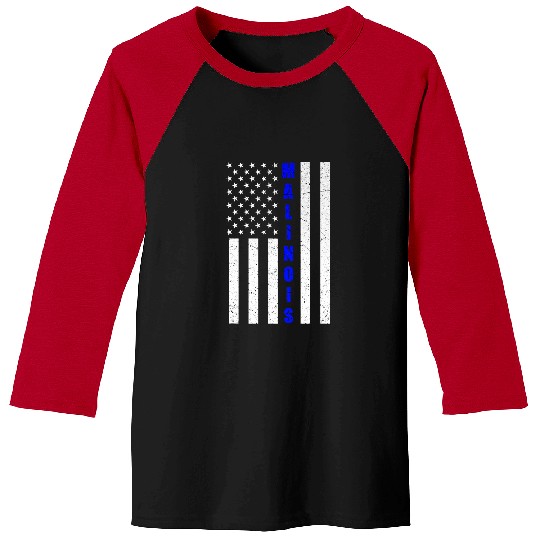 Belgian Malinois Pet Thin Blue Line Belgian Malinois Dog USA American Flag Baseball Tees