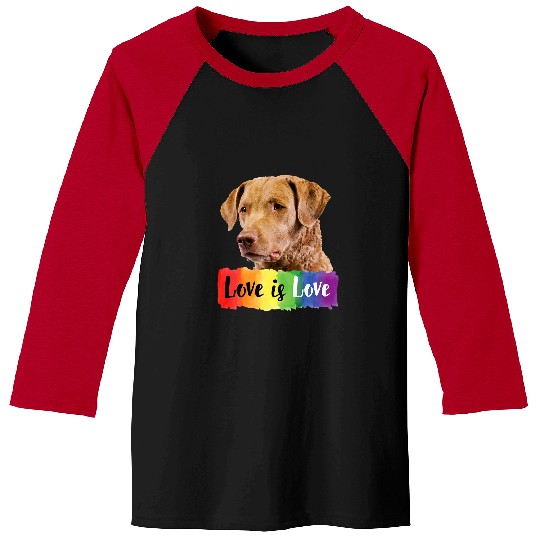 Chesapeake Pet Love is Love Rainbow Dog Chesapeake Bay Retriever Baseball Tees