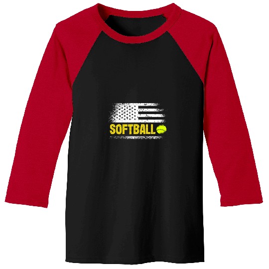 Sport Softball Patriotic Softball Team American Flag 1 Baseball Tees