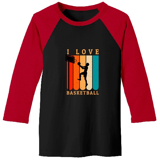Sport Basketball I Love Basketball Girl Boys Youth Basketball Hoop Baseball Tees