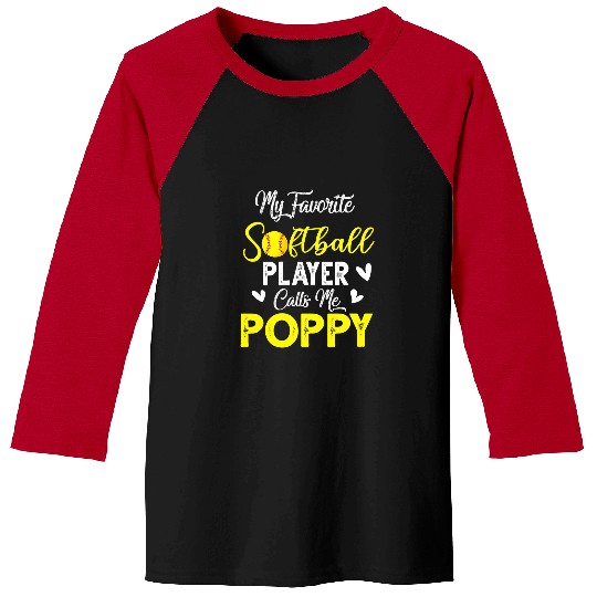 Sport Softball My Favorite Softball Player Calls Me Poppy Baseball Tees