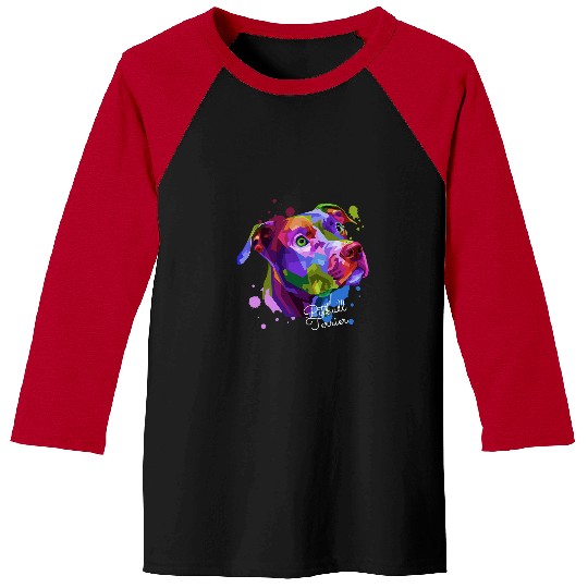 Pitbull Pet Bully Colorful Pop Art Dog Pitbull Terrier Owner Baseball Tees