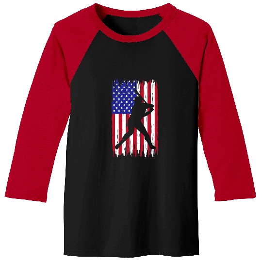 Sport Baseball Pitcher Player American Flag USA Distressed Vintage Baseball Tees
