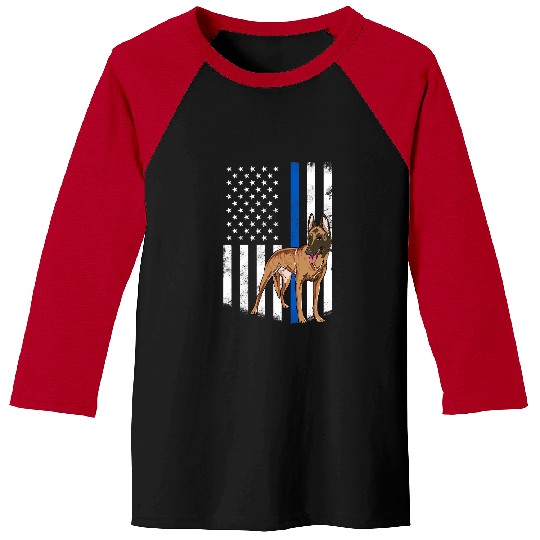 Belgian Malinois Pet Thin Blue Line Flag K9 Belgian Malinois 1 Baseball Tees