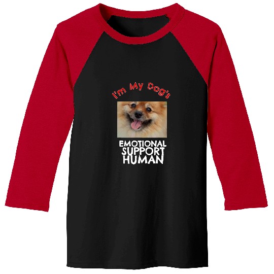 Pomeranian Pet Emotional Support Human Funny Pet Baseball Tees