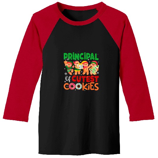 Principal Of Cutest Cookies Christmas Gingerbreads Baker Baseball Tees