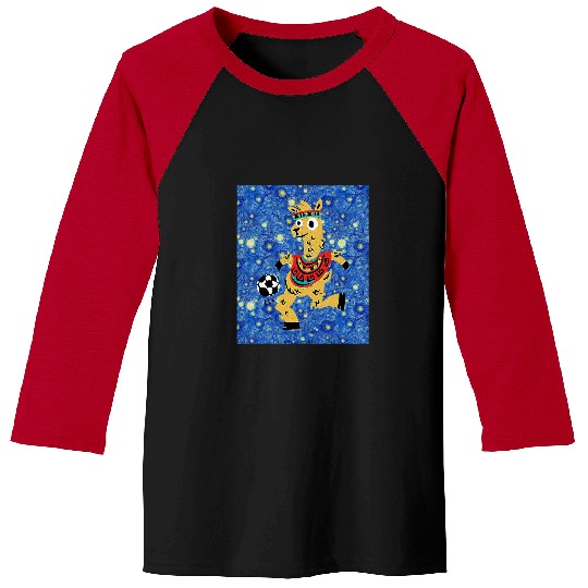 Sport Soccer Llama Lover Starry Night Peru Llama Soccer Baseball Tees