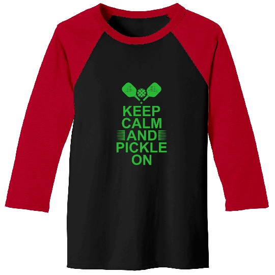 Sport Pickleball keep calm and pickle on pickleball paddle ball player design Baseball Tees