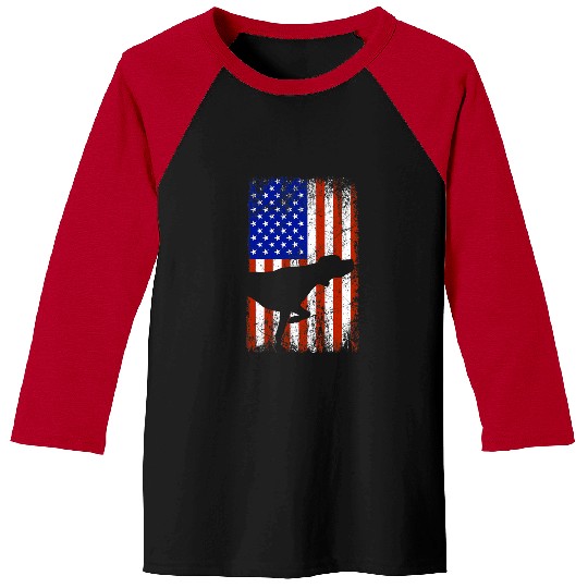 German Shorthaired Pet Bird Hunting Dog America USA Flag Baseball Tees