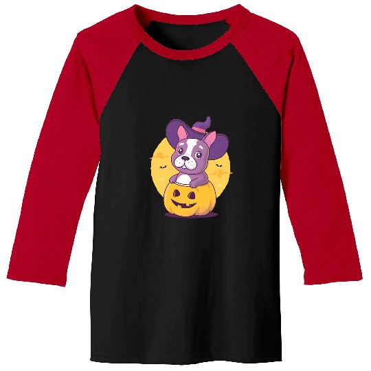 French Bulldog Pet Frenchie Trick or Treat Cute Baseball Tees