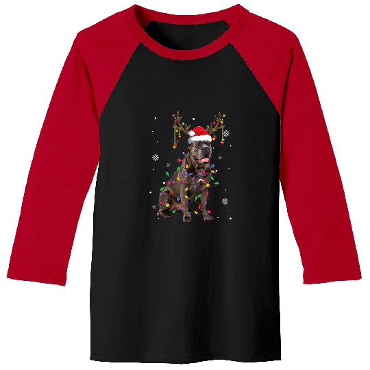 Cane Corso Pet Christmas Light Reindeer For Baseball Tees