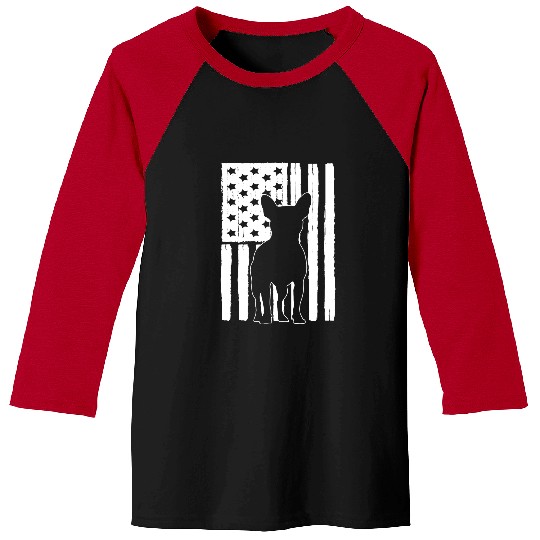 French Bulldog Pet Frenchie Dog USA American Flag French Bulldog Dog Lover Theme Design Baseball Tees