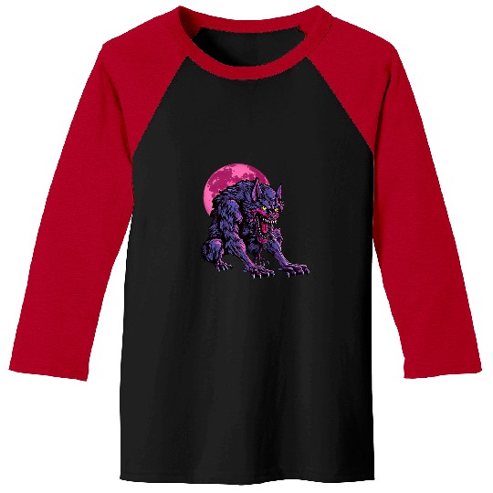 Coyote Mammal Full Moon Werewolfs Horror Graphic Baseball Tees