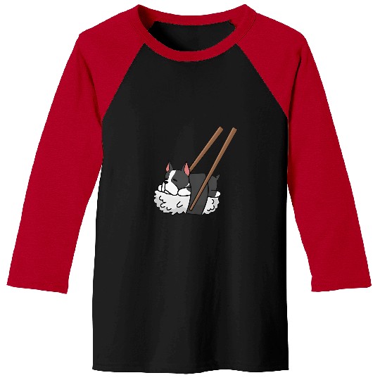 Boston Terrier Pet Funny Boston Terrier Sushi Rolls Japanese Kawaii Dog Mom Baseball Tees