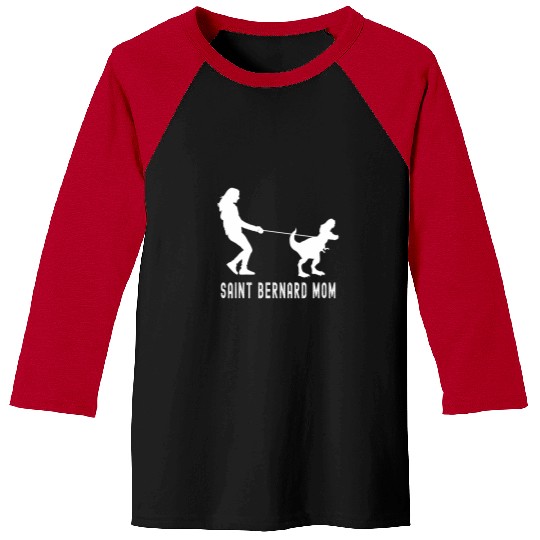 Funny Saint Bernard Dog Mothers Day Mom Dinosaur Mom T Rex Baseball Tees