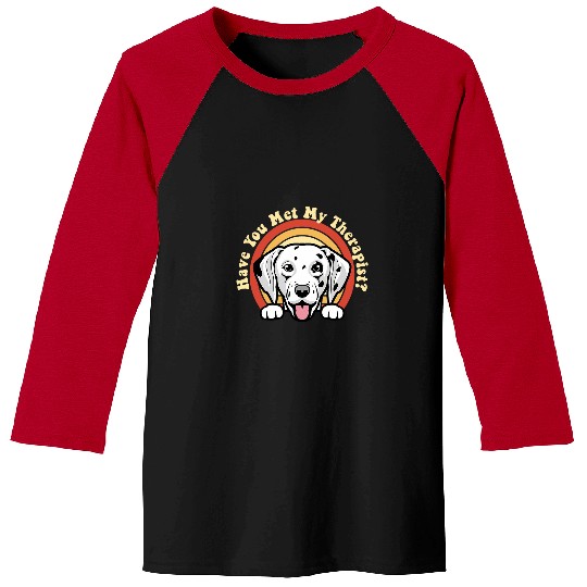 Dalmatian Pet Emotional Support Therapy Dog Dalmatian Breed Retro Spots Baseball Tees