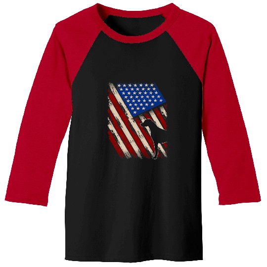Rhodesian Ridgeback Pet American Flag Retro Rhodesian Ridgeback Dog 4th Of July Baseball Tees