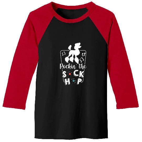 Poodle Pet 50s Hip Hop Retro 1950s Party vintages Dance Doggy Baseball Tees