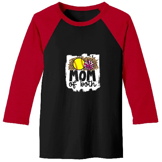 Sport Softball Cheer Softball Mom of Both Softball and Cheer Mother Baseball Tees