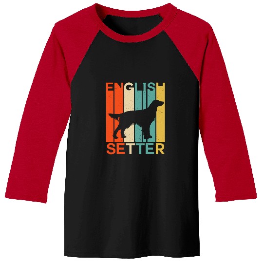 English Setter Pet Retro vintages English Setter Silhouette Dog Lover Dog Owner Baseball Tees